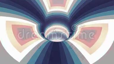 彩色虫洞漏斗隧道飞行动画背景，新质量，复古风格，酷，漂亮，4k股票视频